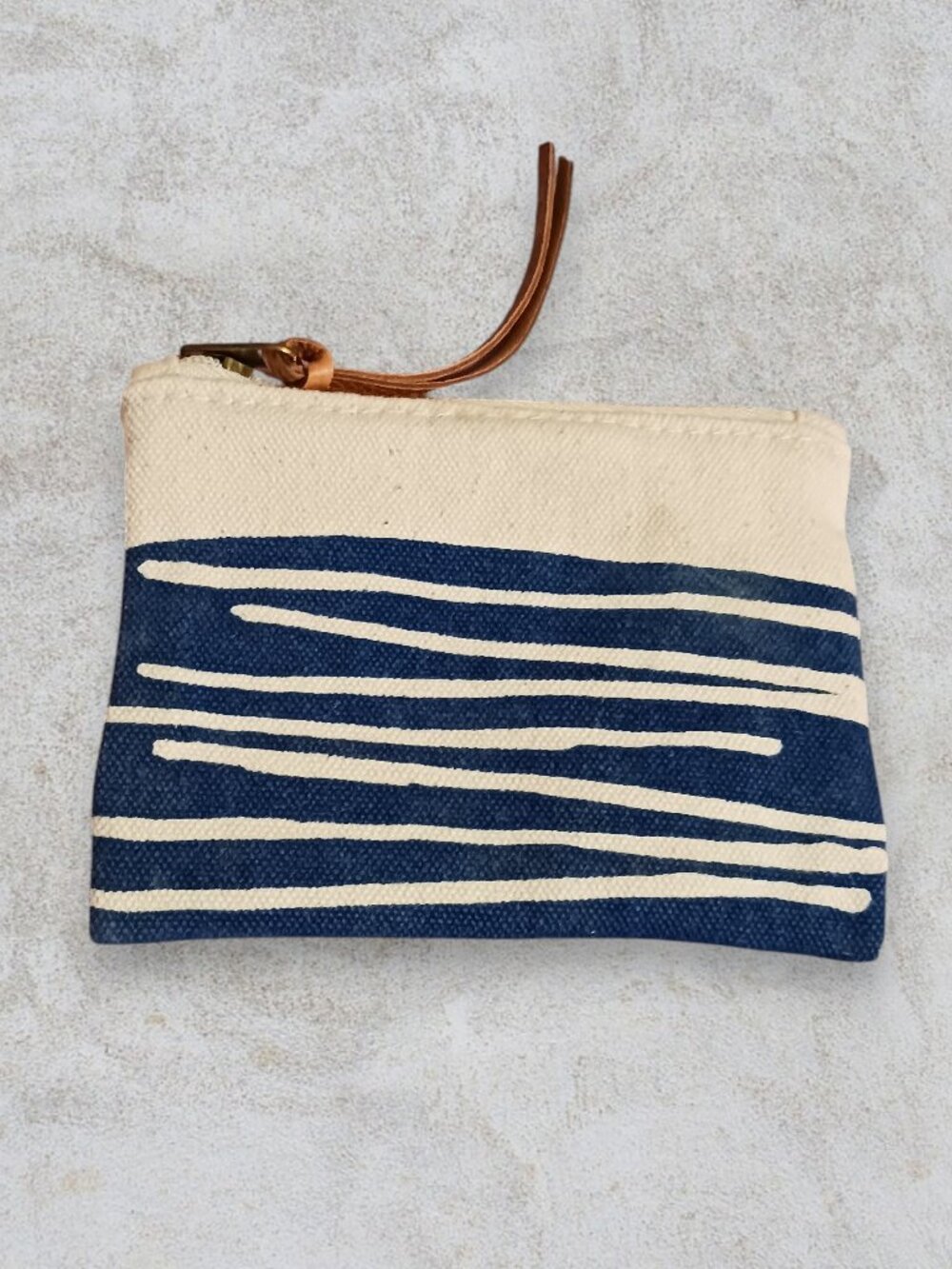 NWOT Indigo Striped Coin Purse